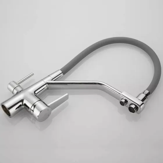 Смеситель для кухни с подключением к фильтру WEZER INX4A-08 хром/серый Киев