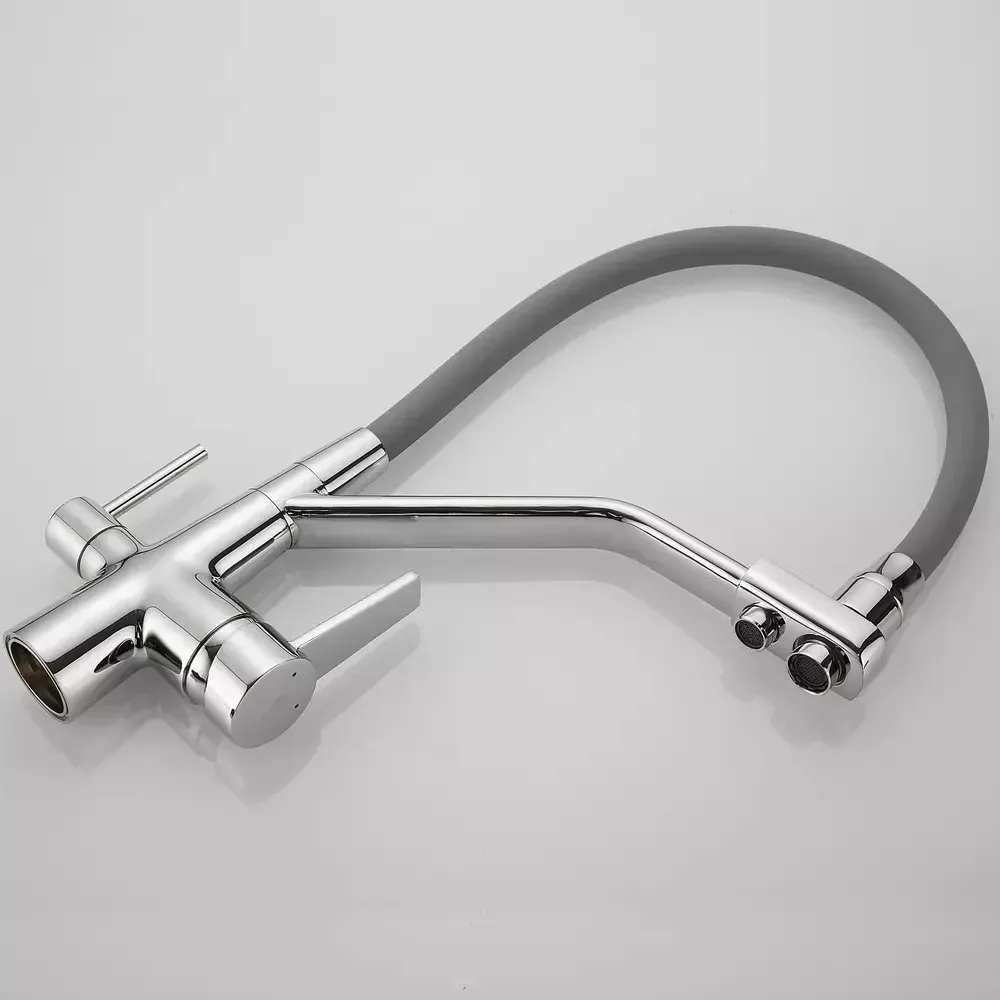 Смеситель для кухни с подключением к фильтру WEZER INX4A-08 хром/серый Киев - изображение 4