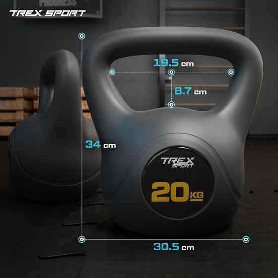 Гиря вінілова 20кг Trex Sport TX-020CKB чорний Київ