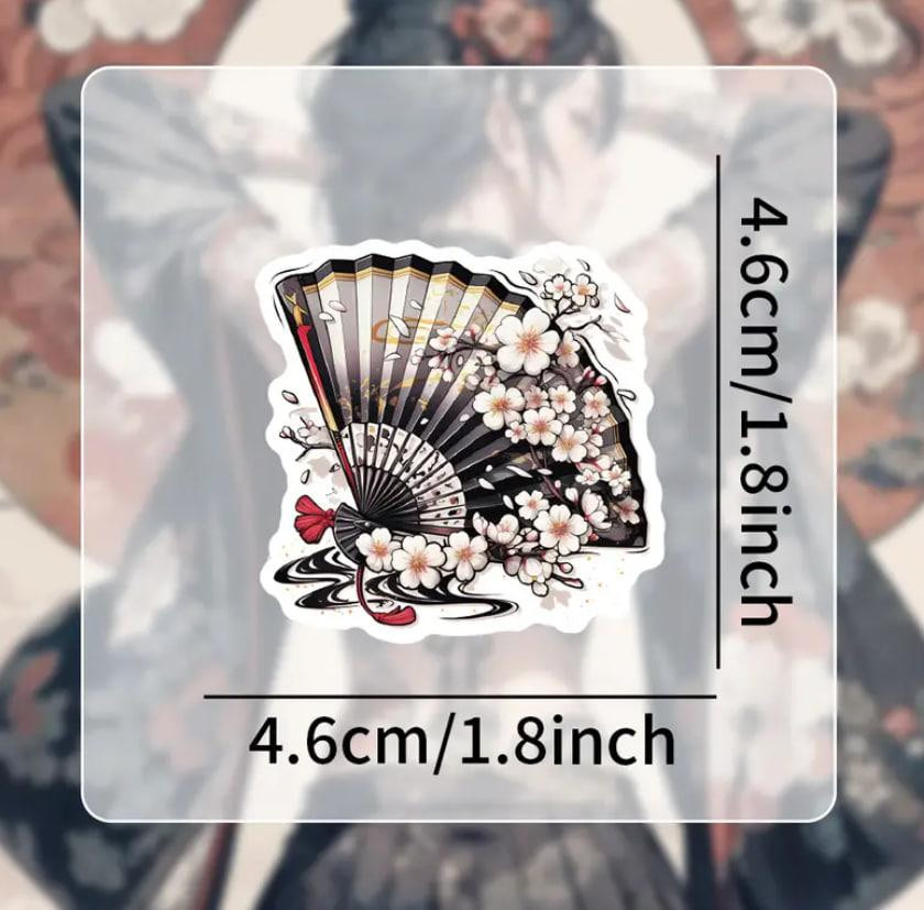 Набор из 54 ярких наклеек в стиле японских татуиров (самураи, маски, мечи, драконы). Киев - изображение 4