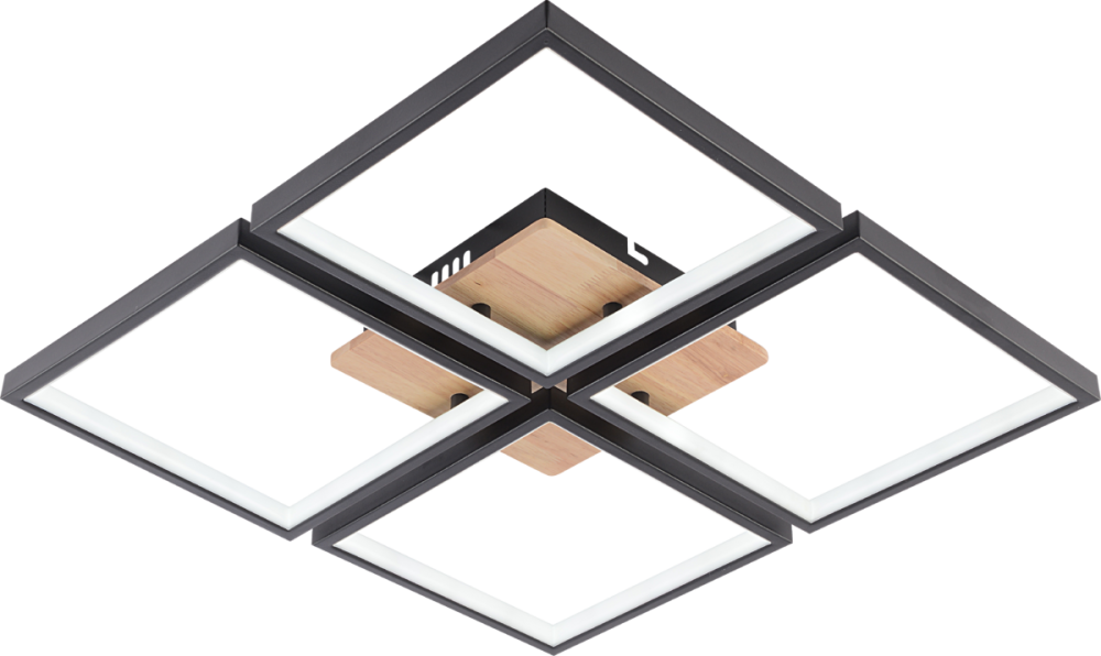 VALESO Люстра стельова світлодіодна VALESO /4 з пультом, LED 82W, димер, Чорний+Дерево Киев - изображение 2