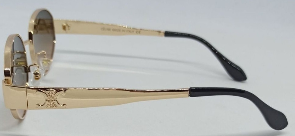 Брендові жіночі окуляри овальні сіро-коричневий градієнт у золі металі. Київ - фото 5