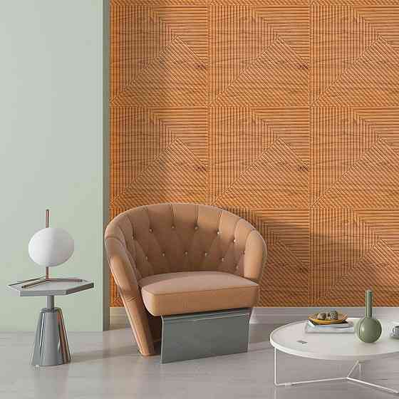 Декоративная самоклеящаяся 3D панель Бамбук Золото Киев