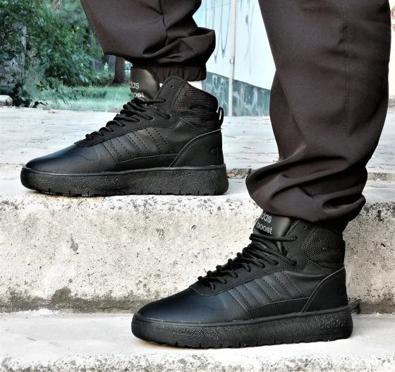 Высокие Термо Кроссовки Adidas Ultra Boost Мужские Черные Адидас Высокие Еврозима (размеры: 40,41,42,43) Днепр