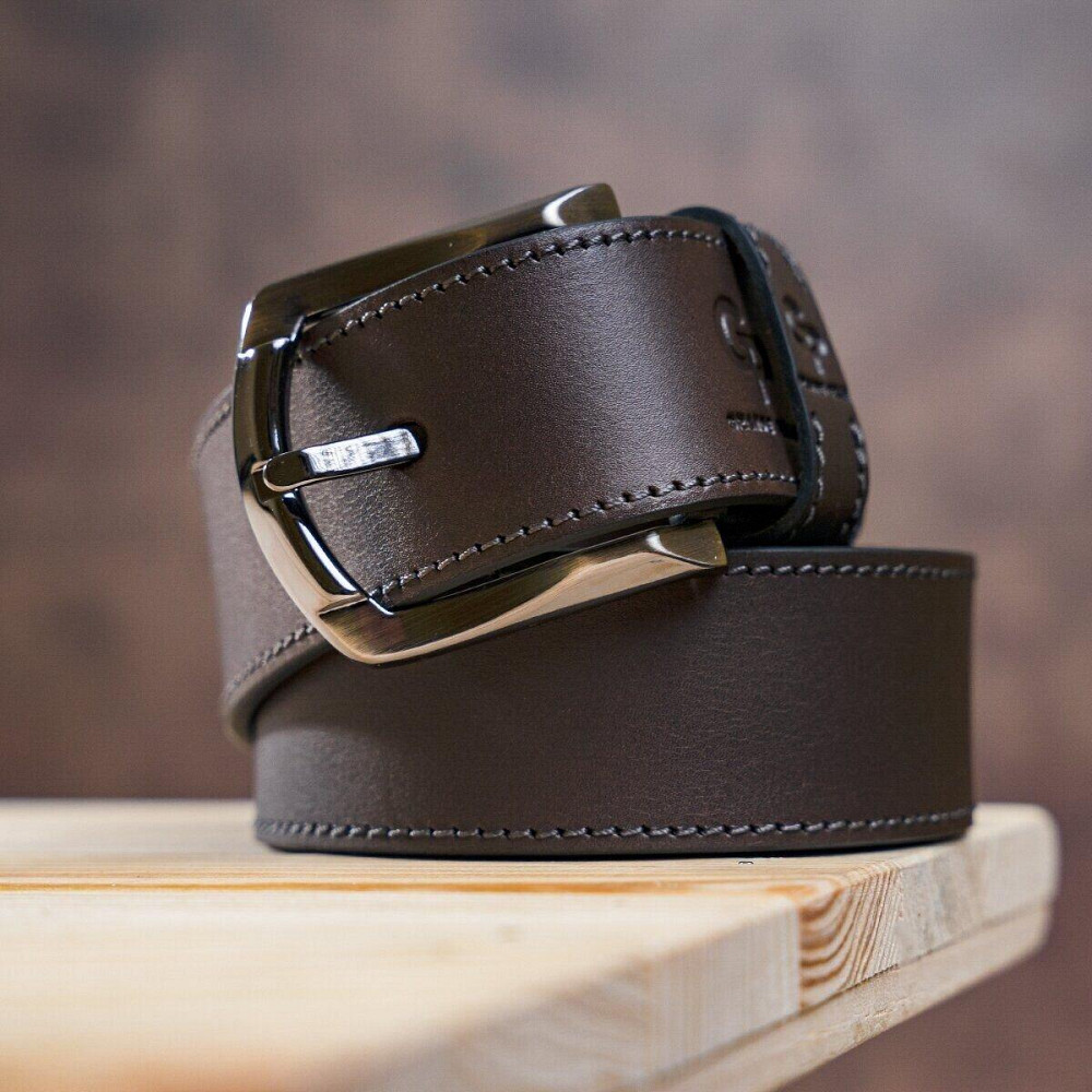 Ремінь чоловічий GRANDE PELLE 11158 джинсовий Коричневий Київ - фото 5