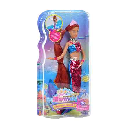 Дитяча лялька "Русалка" 8433(Red) червоний, вбрання з паєтками 29 см Вінниця