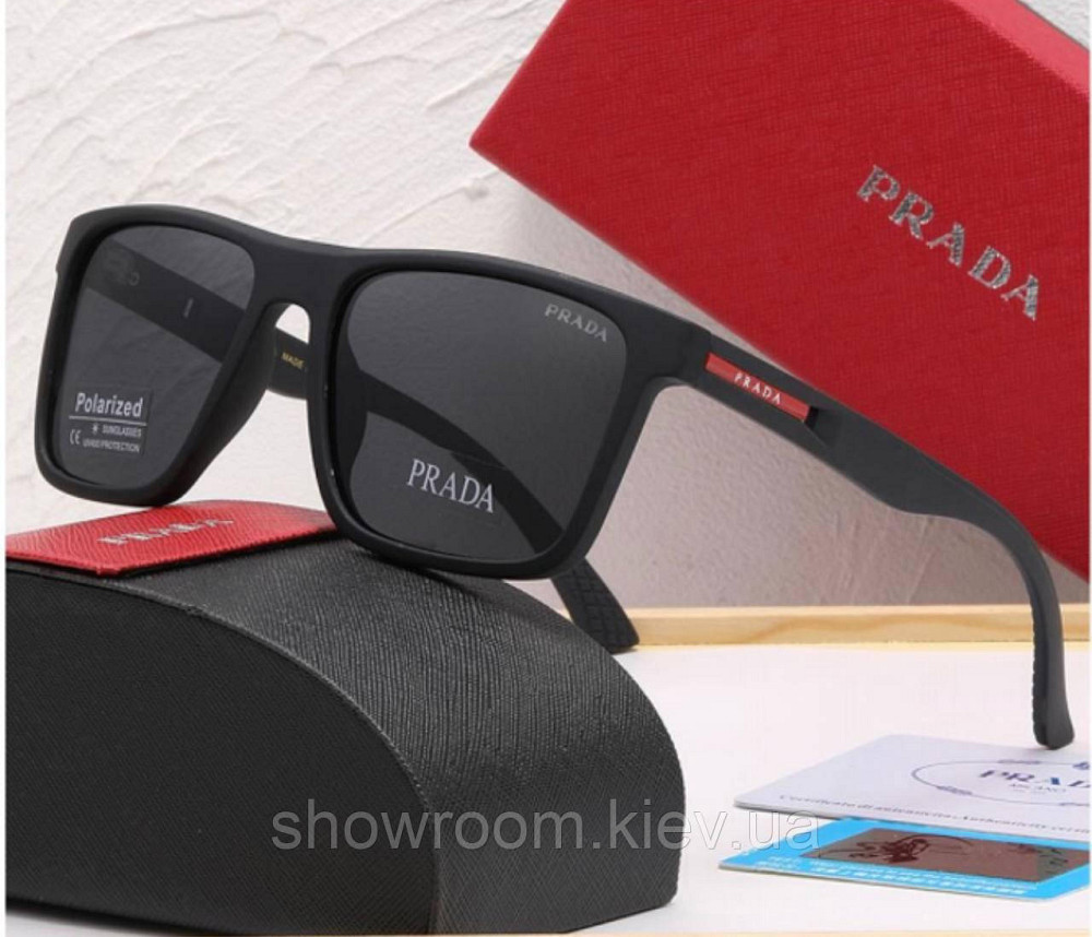 Сонцезахисні окуляри Pr чоловічі з поляризацією (69053) чорні Київ - фото 1