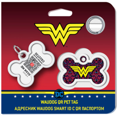 Адресник для животных WAUDOG Smart ID с QR паспортом "Чудо женщина 3", кость 40х28 мм (0640-1018) Винница - изображение 5