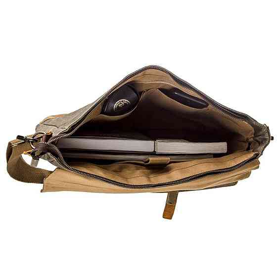 Ретро портфель комбинированный Vintage 20117 Светло-серый Киев