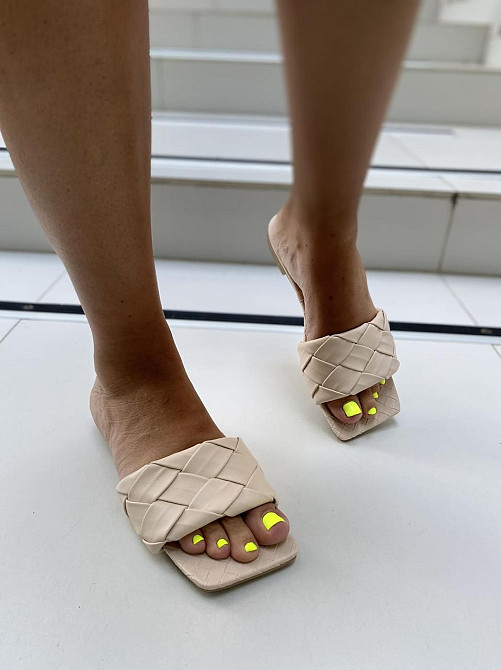 Meideli Зручні жіночі шльопанці, штучна шкіра, бежеві на низькому ходу MEIDELI E839-7 р. 36, 38 Коломия - фото 1