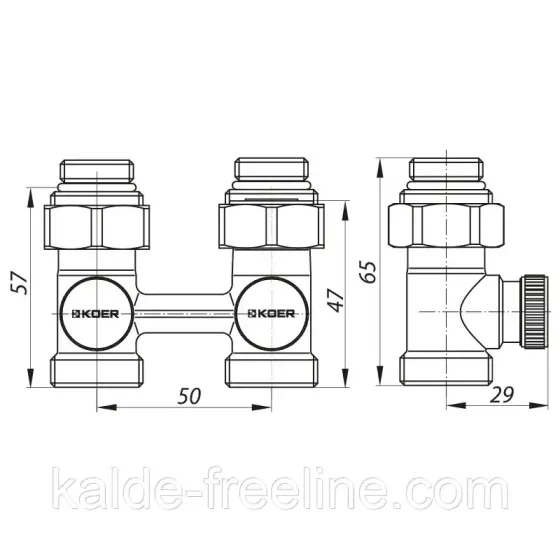 Вузол нижнього підключення радіатора прямий 3 / 4 " KOER KR.1131 (бінокль) Харків