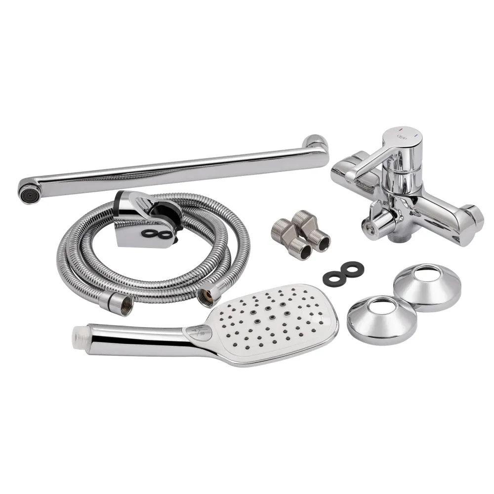 Змішувач для ванни Qtap Grand з поворотним виливом (з душовим гарнітуром) QTGRACRM005 Chrome Київ - фото 8