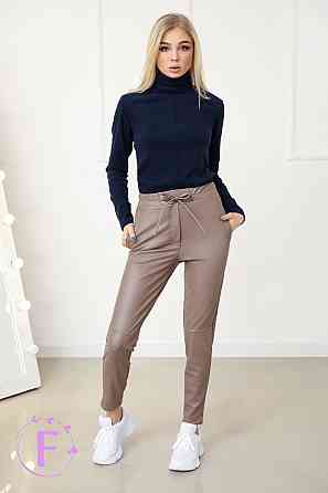 Теплі штани з екошкіри на хутрі "Richy" оптом | Норма Мокко, 46 Київ