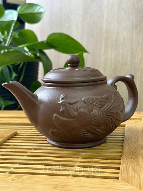 Чайник заварювальний ісинська глина 500 мл "Фенікс та Дракон" світлий Т2576 Київ - фото 1