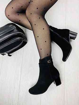 Черевики жіночі ARLETT чорні замша натуральна висота каблука 6см розмір 36р. 37р. (1216) Коломия