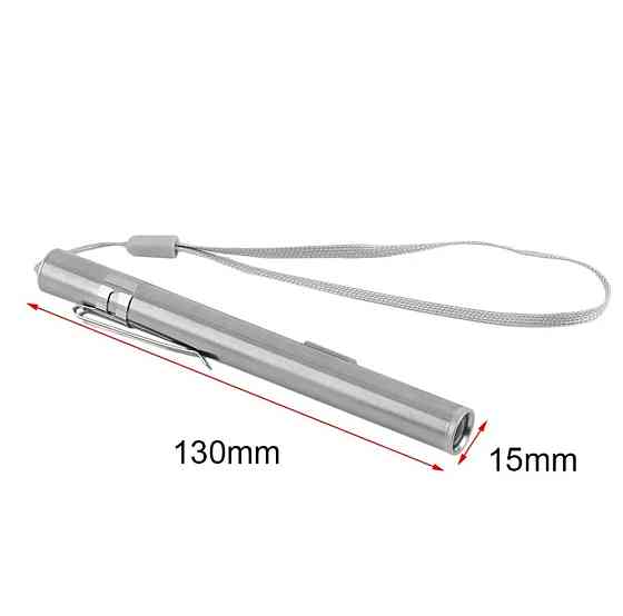 Фонарик в виде ручки на акумуляторе USB 13 на 1.5 см серый Киев