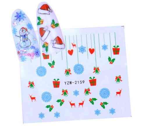 Наклейки для ногтей новогодние разноцветные - размер наклейки 6*5см, инструкция по применению есть в описании Киев