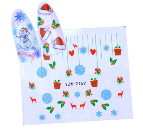 Наклейки для ногтей новогодние разноцветные - размер наклейки 6*5см, инструкция по применению есть в описании Киев - изображение 1