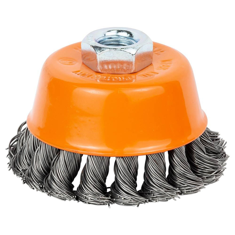 Щетка проволочная чашевидная Ø75мм М14×2 мм (стальная крученая) GRAD (9042075) Ровно - изображение 1