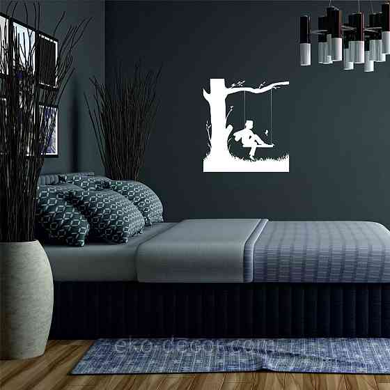 Декоративное настенное Панно «Мальчик на качеле» Декор на стену 90*83 см, Белый Киев