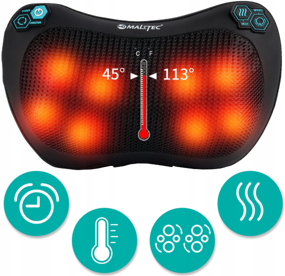 Массажная подушка для шеи, плеч и спины 30Вт MalTec (Польша) Киев