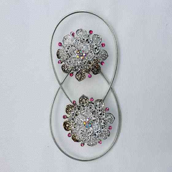 Магніти для штор та гардин "Flowers" набір 2 шт Сріблястий (81-236) Київ