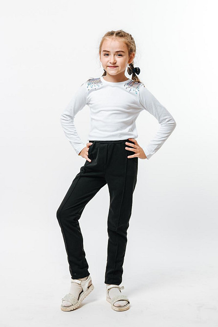 Штани для дівчаток, колір чорний топ Юрма Одяг Київ - фото 1