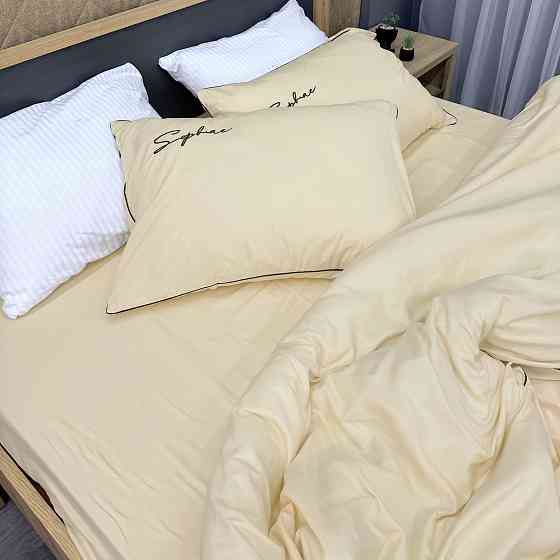 Комплект постільної білизни Сатин, Євро 200х230 Кремовий (88-144) Київ