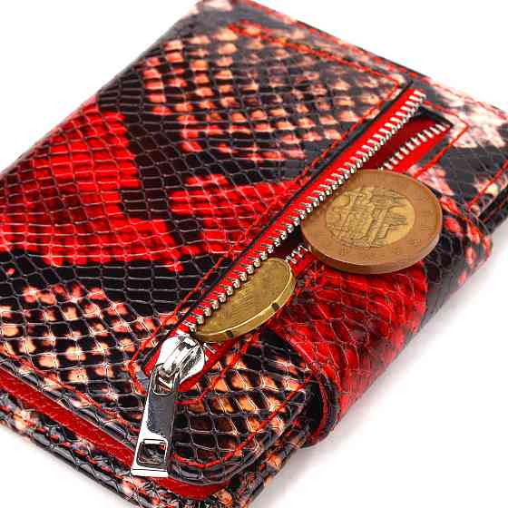 Невеликий жіночий гаманець з натуральної шкіри з тисненням під змію (CANPELLINI) Київ