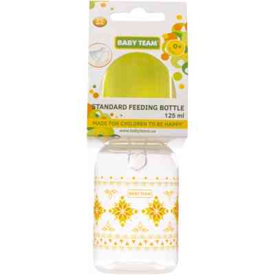 Пляшечка для годування Baby Team із силіконовою соскою Baby Team 125 мл Салатова (1400) Вінниця