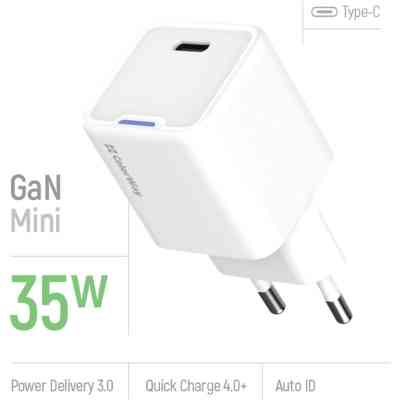 Зарядний пристрій ColorWay GaN Mini 35W PD Port PPS USB-C white (CW-CHS056PD-WT) Вінниця