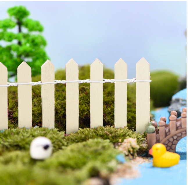 Заборчик большой для мини-сада и декора 90 х 6 см Синий Бежевий Одесса - изображение 1