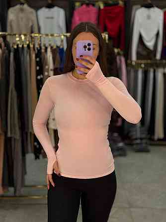 Женский базовый трикотажный лонгслив из вискозы Розовый, 46/48 Одесса