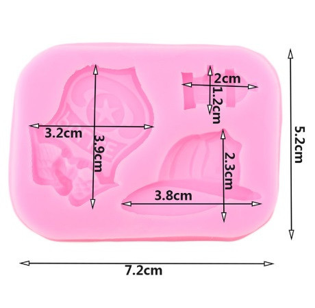 Молд силиконовый Полиция 72 на 52 мм розовый Киев - изображение 2