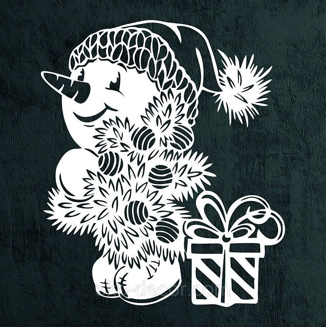 Декоративное настенное Панно «Снеговик», Декор на стену 110*93 см, Белый Киев - изображение 5