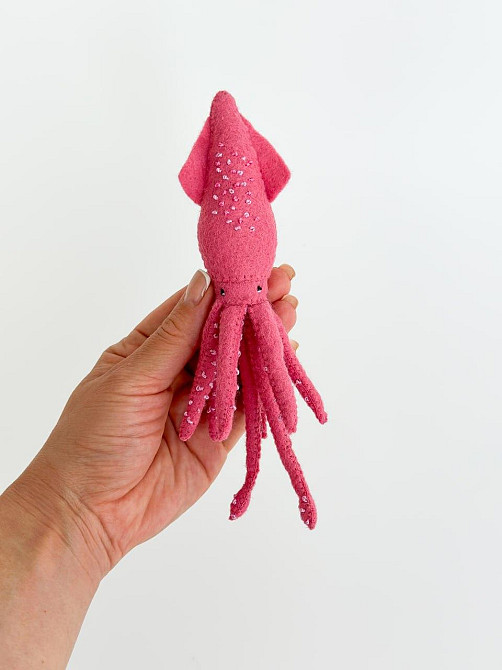 Мягкая фетровая игрушка кальмар ручной работы – безопасная развивающая игрушка Киев - изображение 2