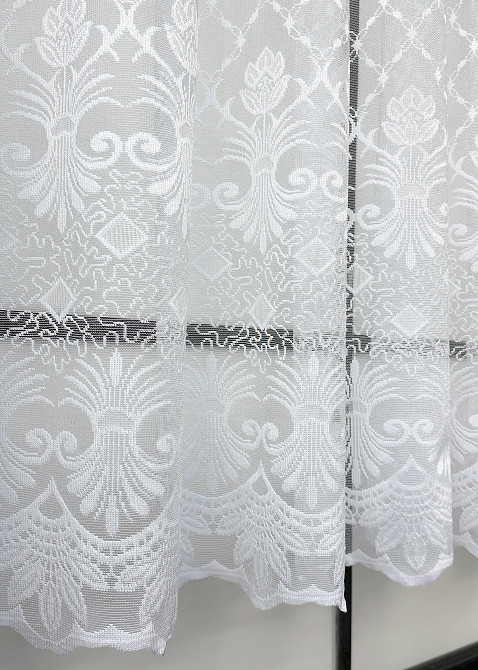 Коротка тюль, висота 1,2м, жаккард "Jak-1" колір білий 695т Київ - фото 7
