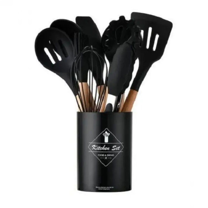 Силиконовые кухонные принадлежности набор, Набор поварской поварешек на подставке KG-90 Львов - изображение 2