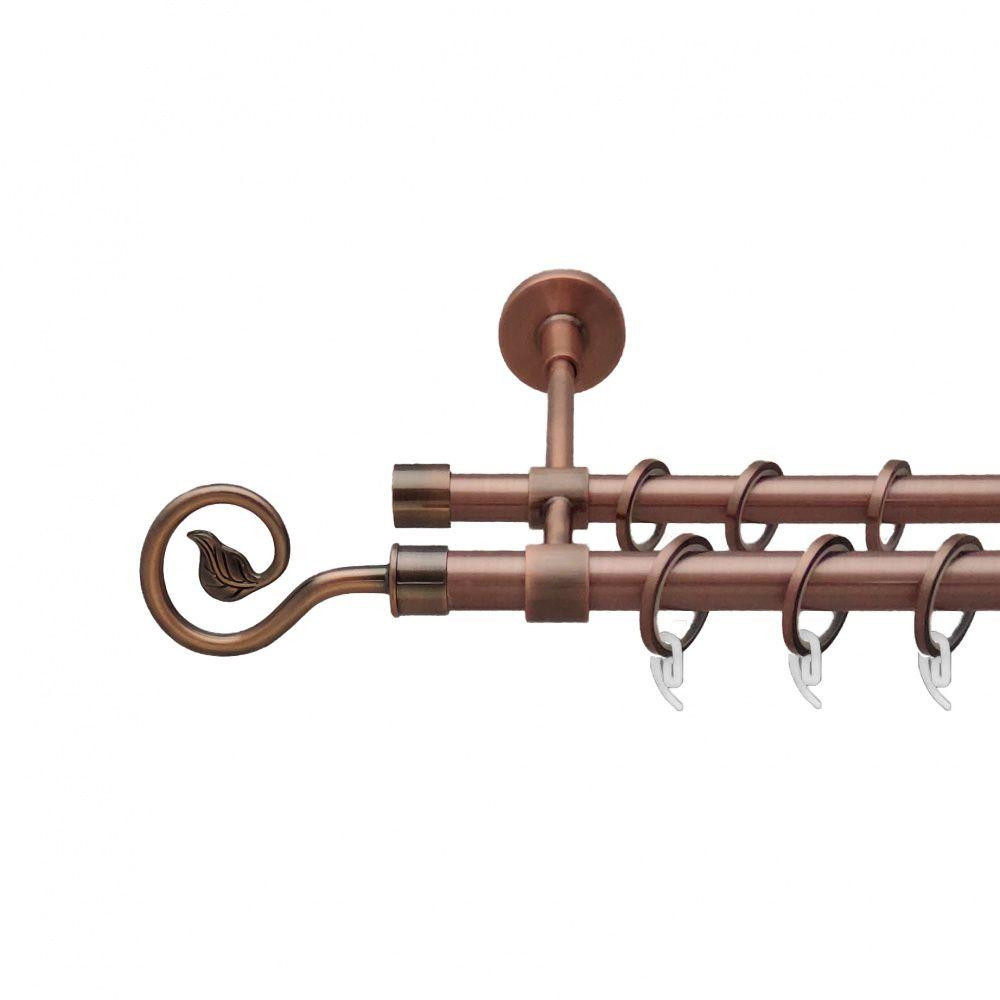 Карниз Orvit Лукка металевий дворядний закритий гладка труба кільце фасонне металеве  Мідь 19\16 мм 200 см (6938816) Львів - фото 1