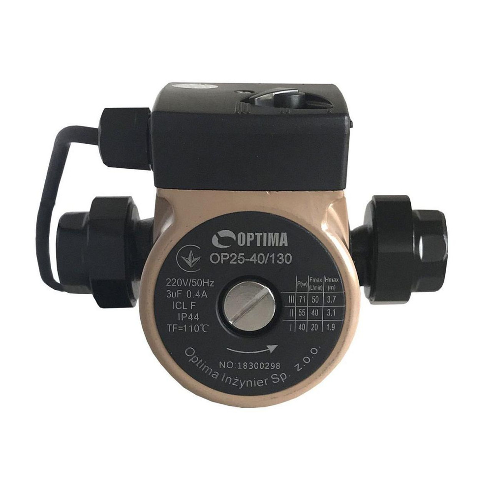 Насос циркуляційний Optima OP25-40 130мм + гайки, + кабель з вилкою (000008365) Київ - фото 4