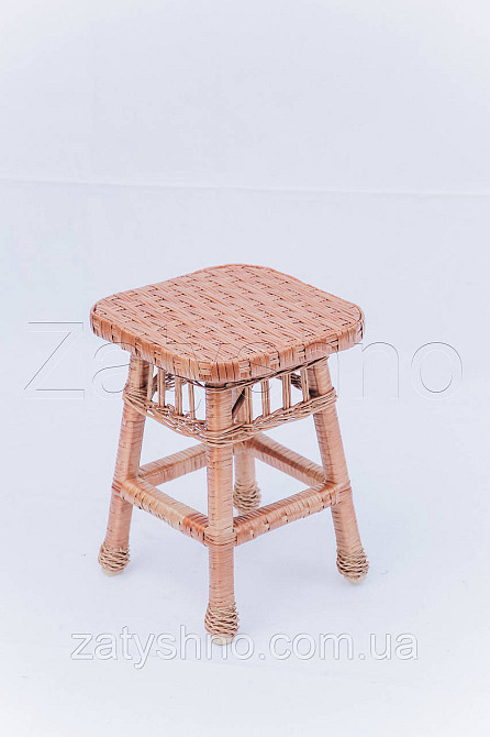 Табуретка детская плетеная ручной работы | табуретка плетеная для дачи | стулья из лозы​​​​​​​ Киев - изображение 2