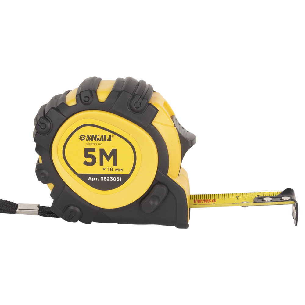 Рулетка магнитная обрезиненная JT фиксатор+тормоз 5м×19мм SIGMA (3823051) Киев - изображение 2