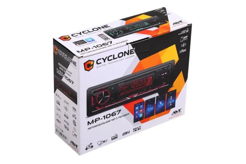 Автомагнітола «Cyclone» MP-1067 RGB BA BT/USB/MicroSD/ISO/дод. розєм/знімна пан./ПДУ/iCar Link Вінниця - фото 5