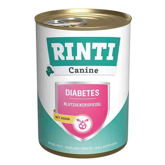 Rinti Canine Veterinary Diabetes mit Huhn РИНТИ ВЕТЕРИНАРИ ДИАБЕТ КУРИЦА диетический влажный корм для собак с сахарным диабетом и ожирением, банка Киев