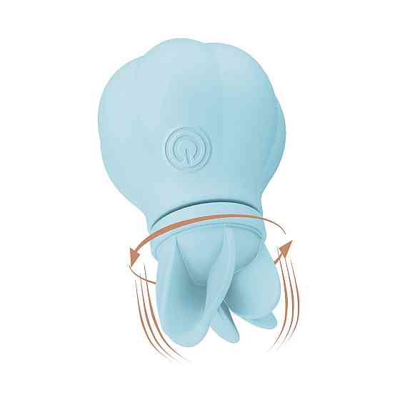 Клиторальный стимулятор с насадками Adrien Lastic Caress и ротацией, голубой Sex Aura Киев