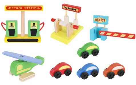 Детский Гаражный набор парковка, деревянный гараж, лифт, большая трасса, автомойка Kruzzel (22446) Нововолынск