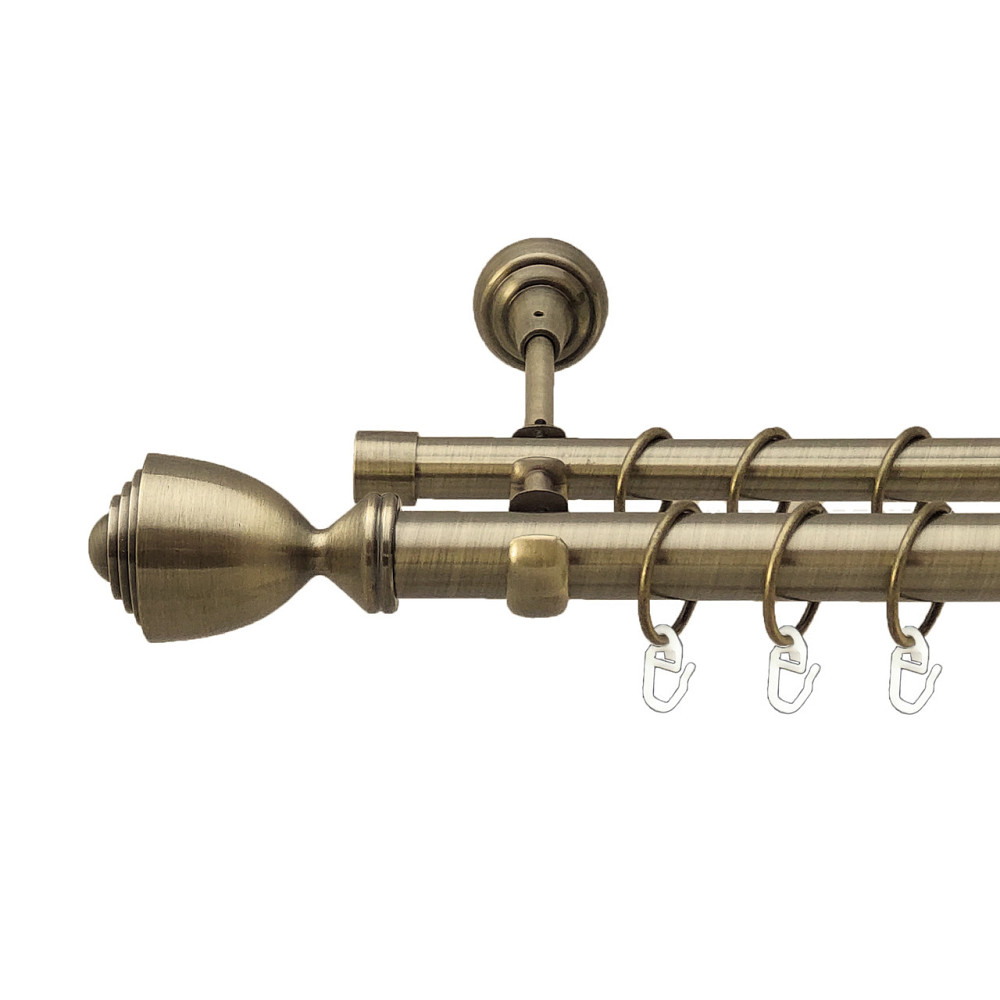 Карниз Orvit Палаціо металевий дворядний відкритий Антик 25\19 мм 160 см (4199076) Львів - фото 1