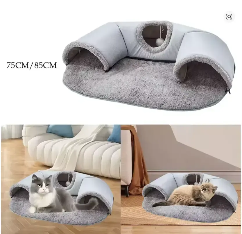 Игровой туннельный коврик Интерактивная игрушка игровой домик 2 в 1 Cat Bed Коломия - фото 4