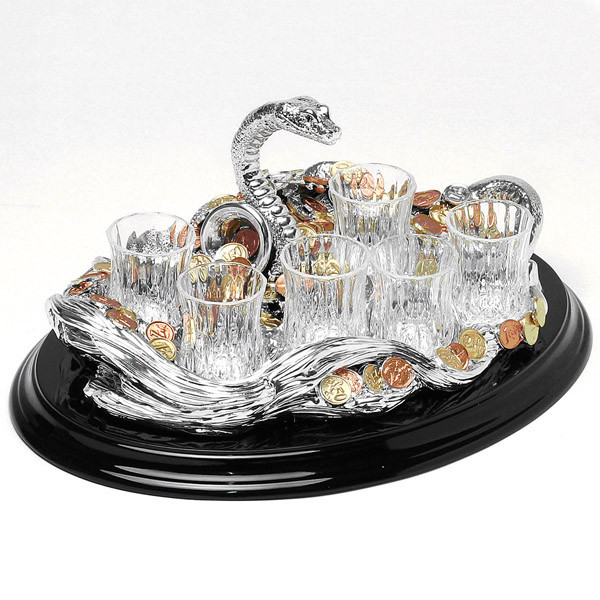 Набір для горілки "Змія" срібло, позолота, 25х45х15см Рівне - фото 1