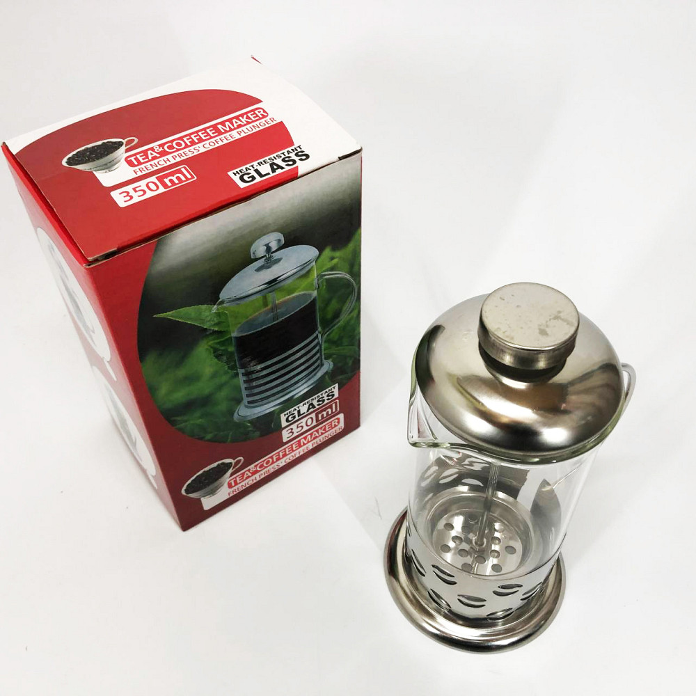 Заварной стеклянный чайник Unique UN-1151 0.35 л, Прес-заварник для чаю, Заварник стеклянный с прессом QD-80 Львов - изображение 4